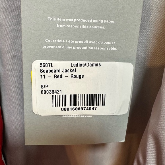SOLD!! CANADA GOOSE Seaboard Jacket. Size: S. new with tag. 100% Authentic. - Picture 7 of 15